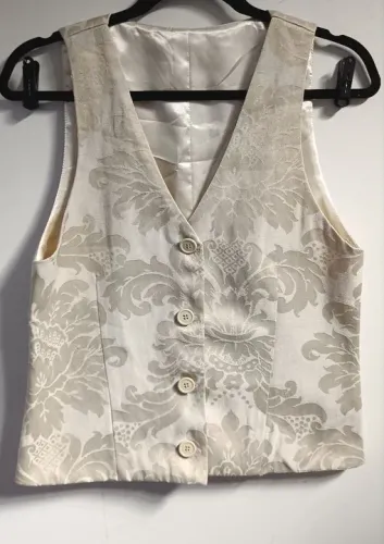 Colete Feminino Jacquart off white