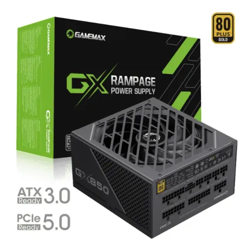 Fonte 850w Gamemax GX850 Pro 80 Plus Gold, PCIe 5.0, ATX 3.0, Full Modular, PFC Ativo