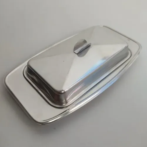 Manteigueira Antiga em Inox com Tampa - Fracalanza