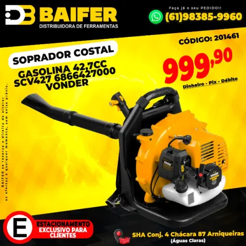 Soprador Costal Gasolina 42,7cc SCV427 6866427000 Vonder