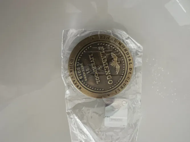 Moeda Medalha Flamengo X Liverpool final do mundial 2019
