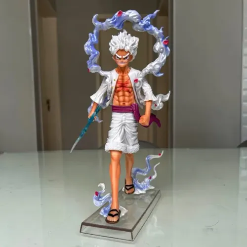 Action Figure Monkey D. Luffy Gear 5 Nika - One Piece - Boneco Deus do Sol Figura de Ação