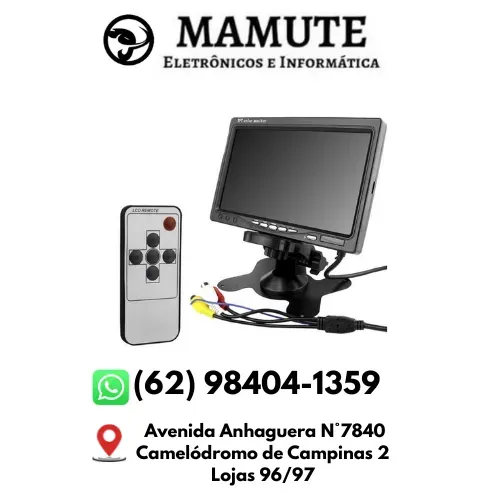 Tela Monitor 7 Polegadas Lcd Colorido Entrada Av C/ Controle Camera Monitoramento