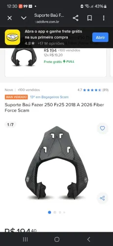 Vendo esse suporte bagageiro