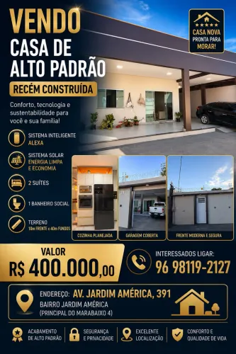 Vendo casa de alto padrão(recém construída)