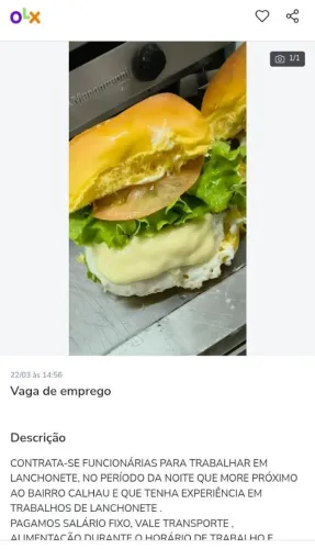 CONTRATA-SE FUNCIONARIAS PARA LANCHONETE