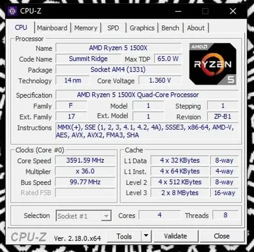 Ryzen 5 1500x 
