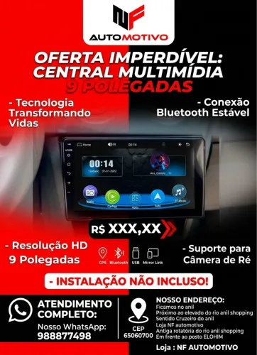 Central multimídia 9 polegadas