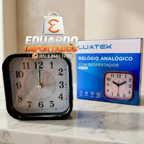 Relógio de Mesa Analógico com Despertador Luatek Original