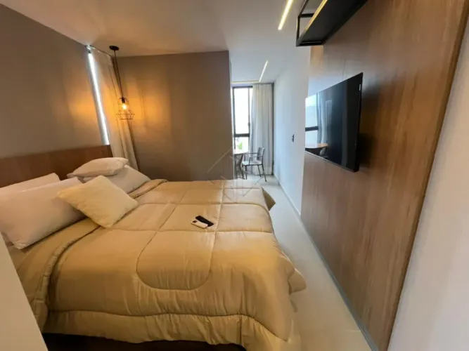 Flat mobiliado vista mar a venda com 1 quarto, vagas rotativas em Ponta de Campina - Cabed