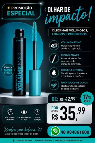 Máscara para cílios Avon 