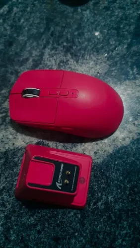 Mouse Gamer Attack Shark X6 Rosa + Base RGB
