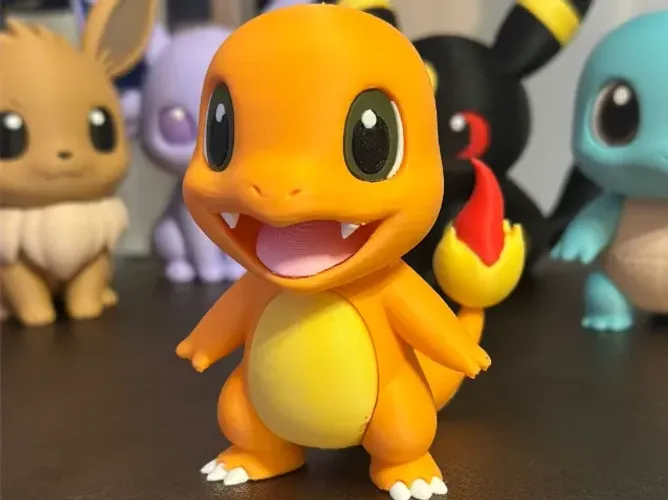 Charmander Chibi Pokémon em 3D - Colecionável Geek