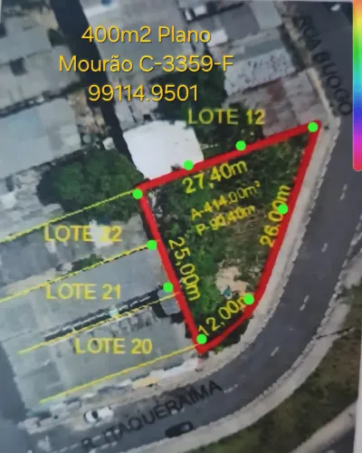 Terreno Comercial 400m2. Rua Bijogó em frente Alameda Alphaville Novo Aleixo