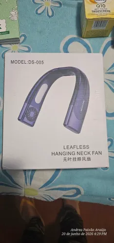 Ventilador Portátil de Pescoço Recarregável USB - Sem Hélice (Seguro e Silencioso)