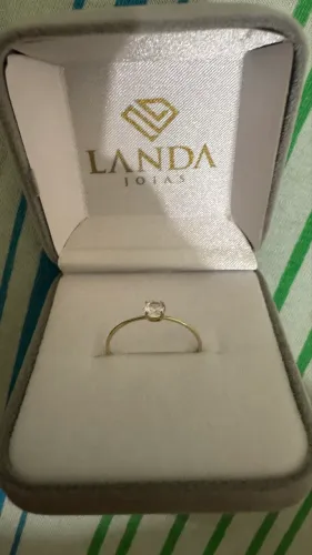 Anel 18k solitário novo