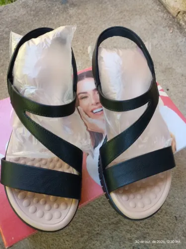 Sandália Conforto Calce Fácil Anatômica Feminina Softli Preto 36