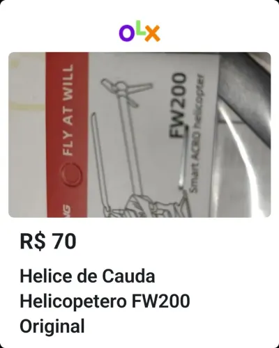 Hélice de cauda Helicóptero FW200 original