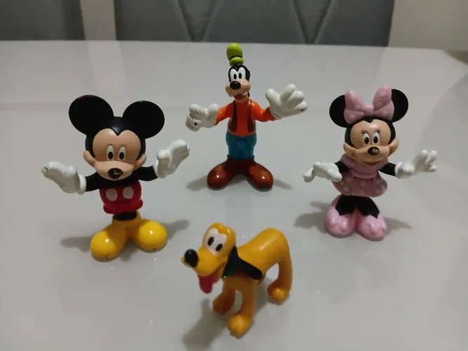 kit 4 miniaturas disney mickey minnie pateta pluto