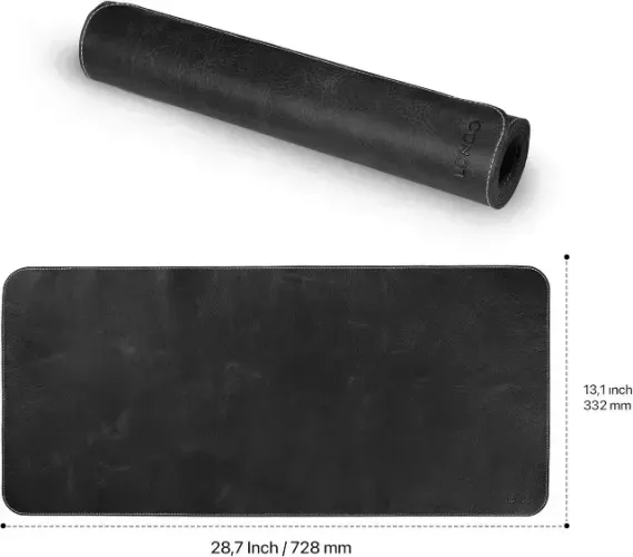 Londo Mouse pad estendido de couro legítimo Tapete de mesa grande para escritório e jogos