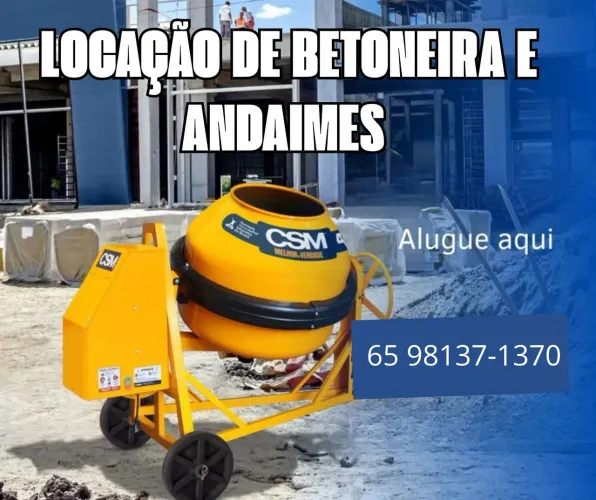 Aluguel de andeimes e bitoneira