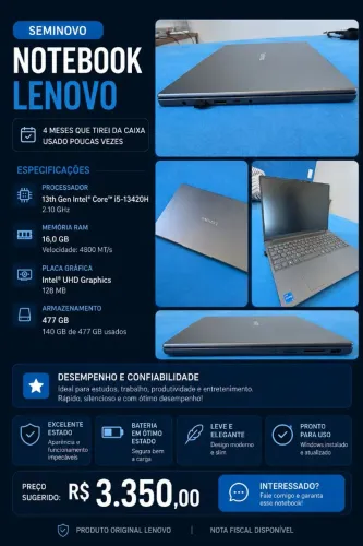 Notebook Lenovo Ideapad Slim 3 15irh10 