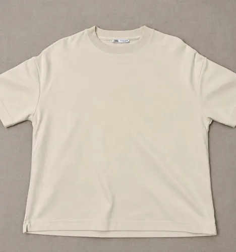 Camiseta zara oversized bege