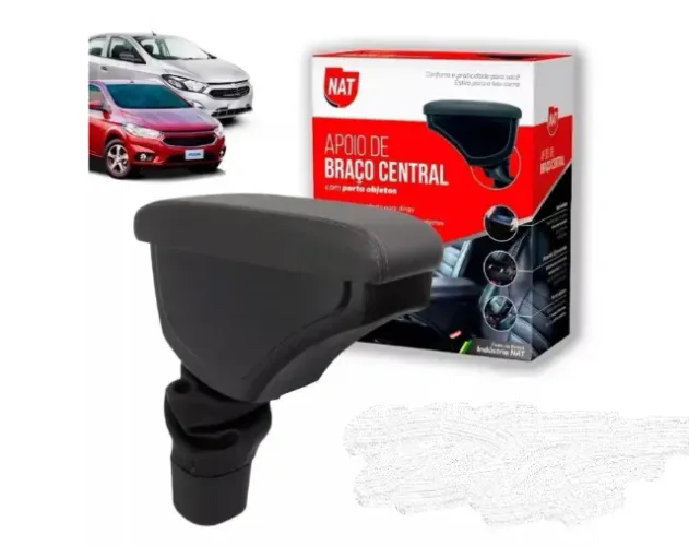 Apoio Suporte Descanso de Braço Porta Objetos Onix Prisma até 2019 Couro