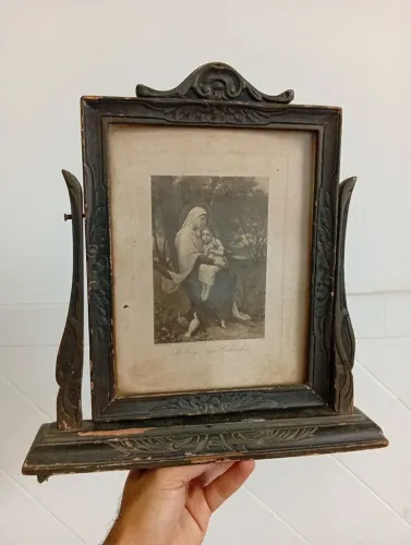 Moldura porta retrato antigo basculante 1910