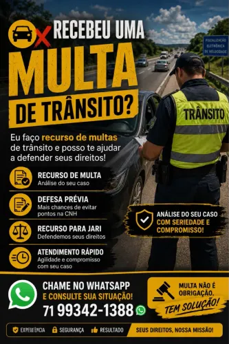 RECEBEU UMA MULTA DE TRÂNSITO ? 