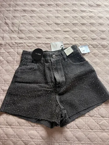 Short jeans preto com brilho tamanho 34
