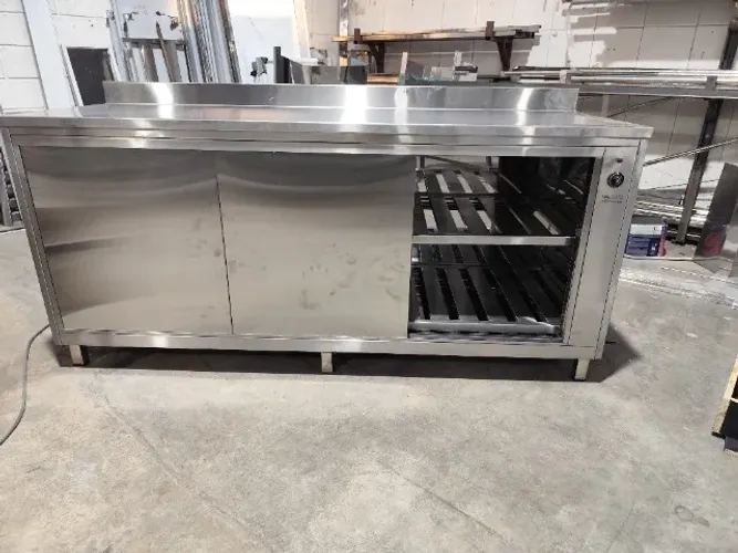 Balcão encosto refrigerado inox 2850×650×900 mm (5 portas) 