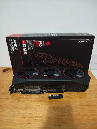 Placa de Vídeo XFX RX 9070 XT Mercury Magnetic Air OC 16GB ARGB - NF e Garantia