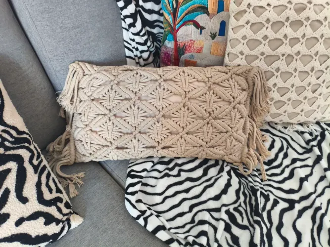 Almofadas crochê macramé 