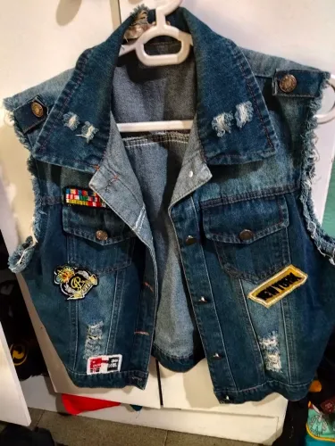 colete jeans feminino g