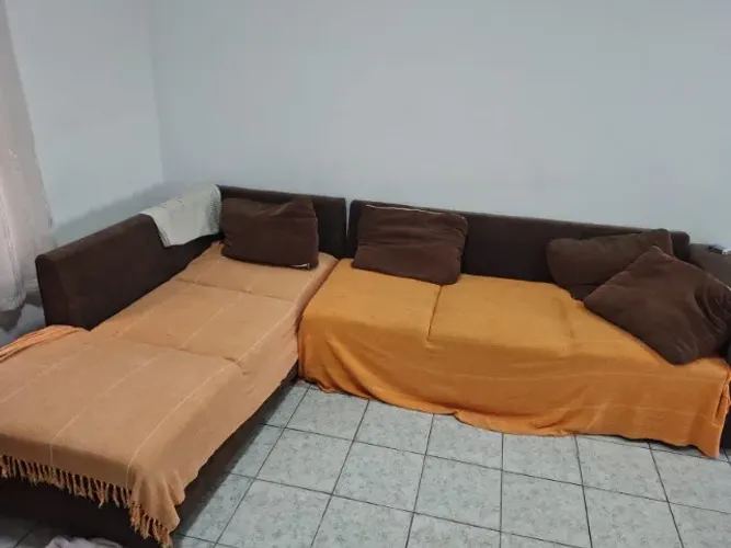 Sofa em L 6 lugares + Cama Box + Colchao + Cama Madeira + Fogao 4 bocas + Rack TV + Sofa 2