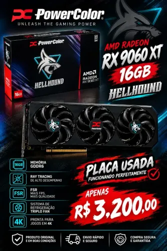 Placa de vídeo Powercolor Hellbound RX 9060 XT 16GB