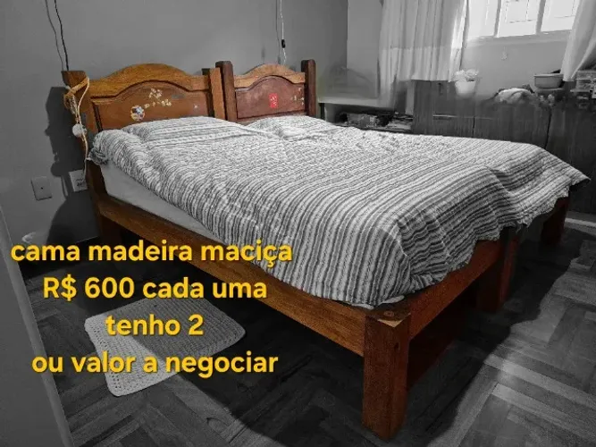 Cama de madeira maciça