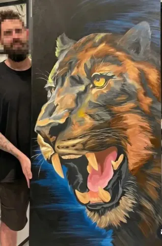 Pintura em tela com tinta acrílica