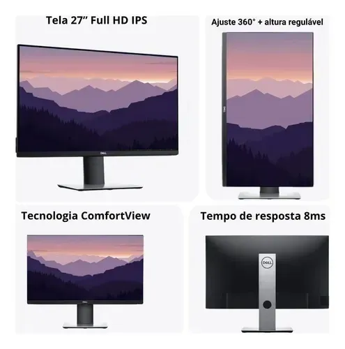 Monitor Dell Professional LED Full HD 27 polegadas