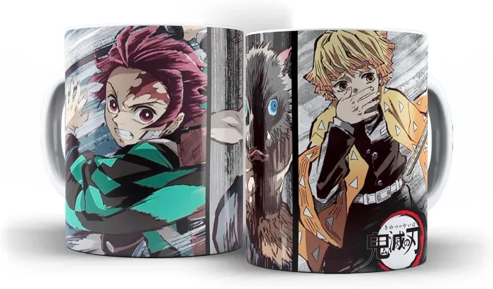 Caneca Demon Slayer Tanjiro Zenitsu Inosuke