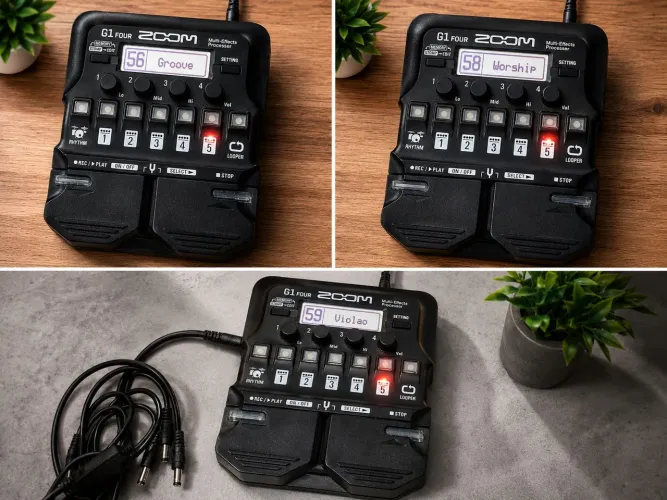 ? Pedaleira Zoom G1 Four + Fonte Original - Excelente Estado