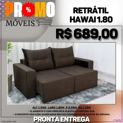 Sofá retrátil Havaí - ENTREGA IMEDIATA