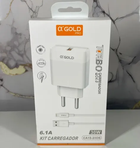 Carregador ?GOLD PRO 6.1A Turbo 30w - TIPO C & IOS