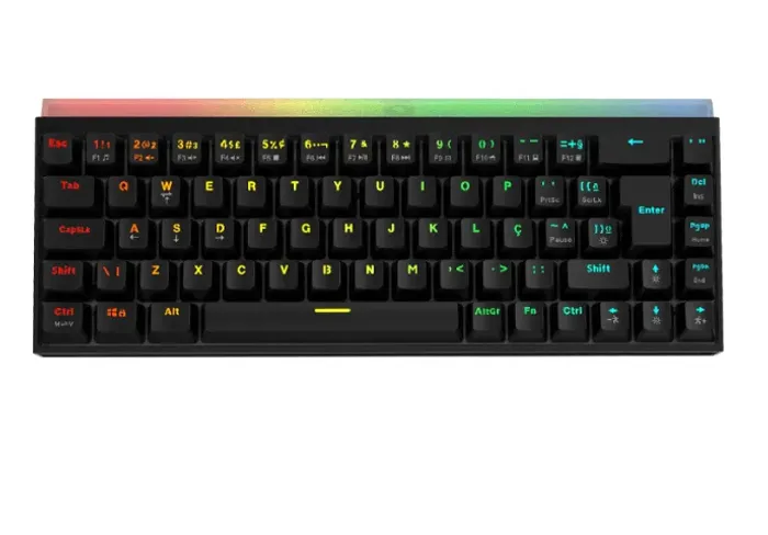 Teclado Mecânico 60% Pcyes Shiyan Black Vulcan Rgb - Switch Blue - Tpshbvbl