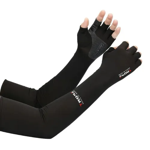 Manguito Luva Sports UV50+ Proteção Solar Ciclismo Corrida Moto Pesca Preto Unissex