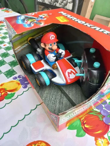 Carrinho controle remoto mario kart original candide