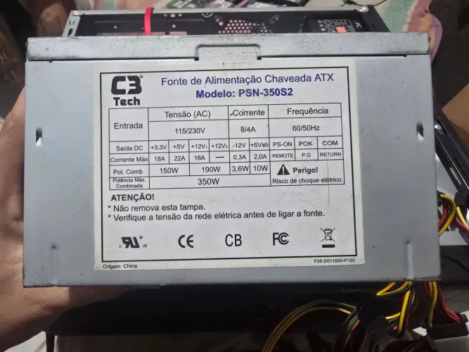Fonte ATX C3 Tech 350W - Modelo PSN-350S2