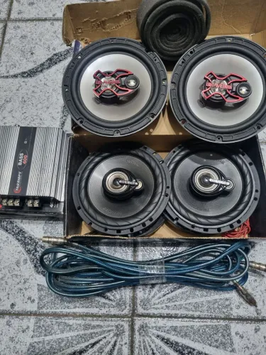 4 alto-falante bravox com um módulo um cabo blindado 