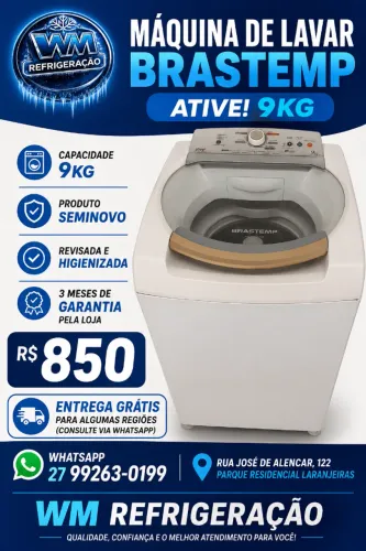 Máquina de Lavar Brastemp Ative! 9kg - Seminova | R$ 850